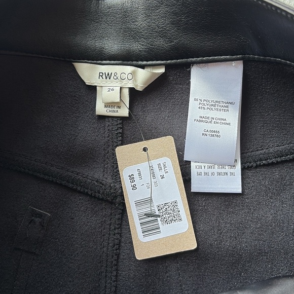 NWT RW&CO. Faux Leather Black Midi Skirt - Picture 8 of 11